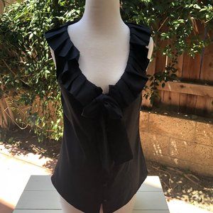 Banana Republic Ruffle Neck Button Blouse XSP